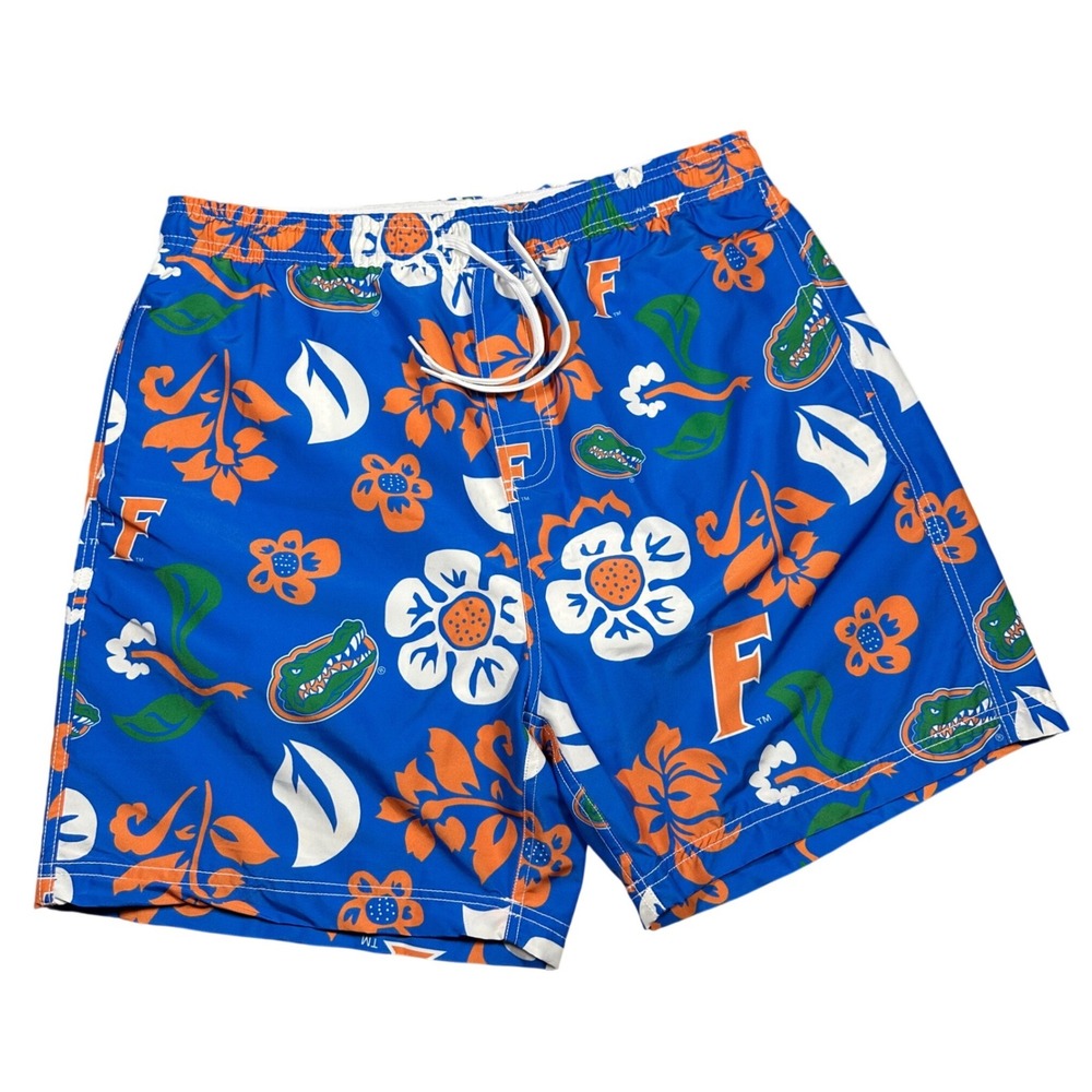 Florida Gators Swim Trunks Mens XL‎ Floral Hibiscus Board Shorts Wes and Willy